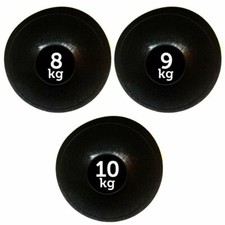 FXR Sports Black No Bounce Medicine Slam Ball Set 8kg, 9kg & 10kg