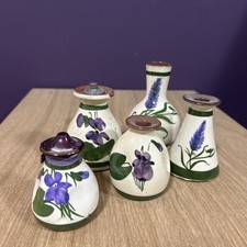TORQUAY POTTERY VIOLETS  PERFUME BOTTLE Lavender Cottagecore Rustic X5 Longpark
