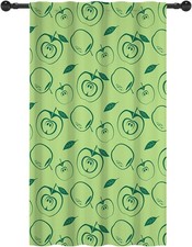 YONGFOTO 140x229cm Fruits Curtains for Bedroom, Green Minimalist Geometric Appl