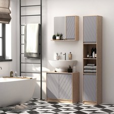 Under Sink Storage Cabinet w/ Adjustable Shelf 2 Doors Retro Cabinet Bathroom