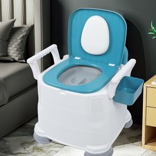 Adult Bedside Commode Toilet with Detachable Armrests Moible Odorless Toilet
