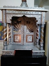 Pooja Ghar Puja Mandir Oxidized Temple For Home Handcrafted Hindu Prayer Mandap