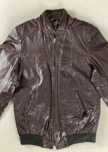 Vintage leather bomber jacket - leather,