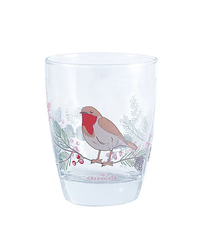 Christmas robin drinking glass - robin,