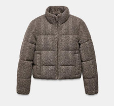 Zara Quilted Cable Knit Bomber