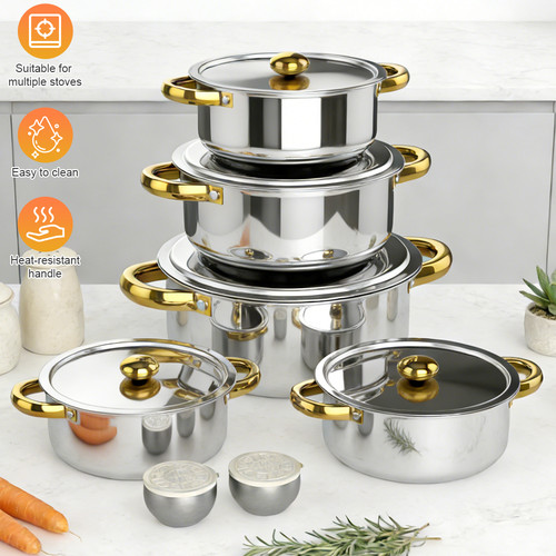 7pcs stainless steel pots - stainless,