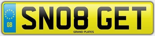 Getty snob number plate sn08 - number,