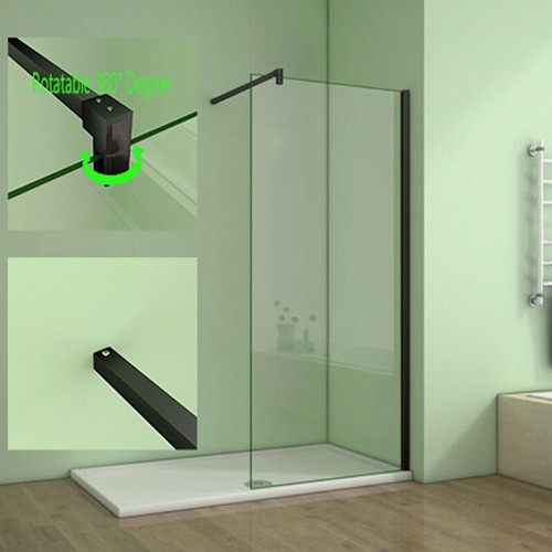 Black walk shower - walk, in