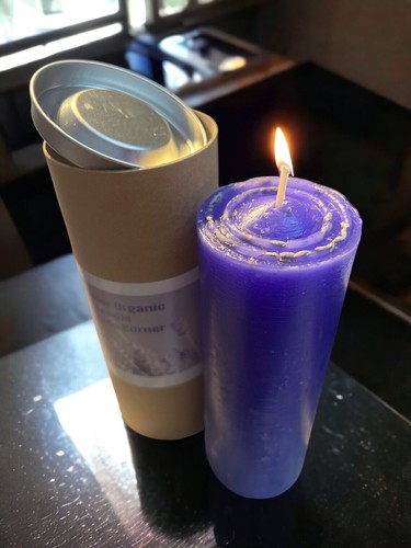 Lavender pillar candle - candle, organic
