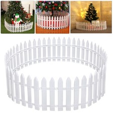 10x Picket Fence Garden Fencing Lawn Edging Home Yard Christmas Tree Fence White