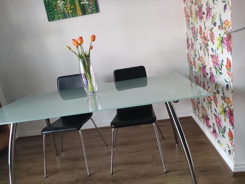 Glass table and chairs - glass,