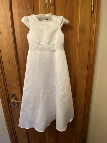 Satin line communion dress - dress,