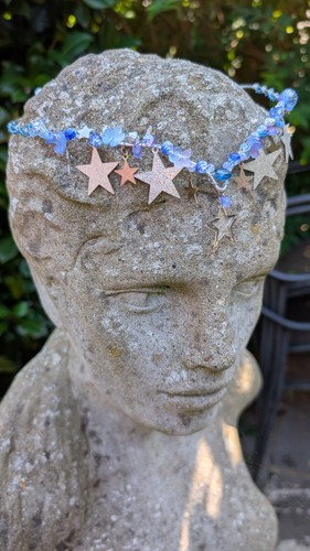 Starry blue circlet headdress - blue,