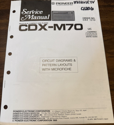Pioneer cdx m70 compact - cdx-m70,