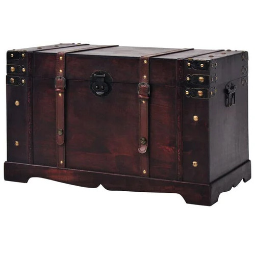 Vintage wooden treasure chest - vintage,