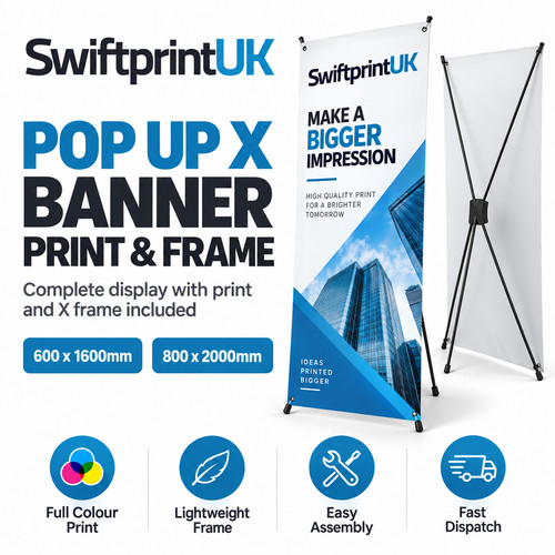 Pop banner stand - banner, x