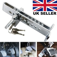 CAR LOCK SECURITY STEERING WHEEL ANTI-THEFT CLUTCH BRAKE PEDAL STAINLESS CLAMP