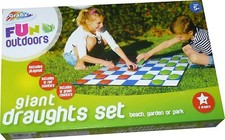 Giant Draughts Checkers Set Garden Board Game 60cm Indoor Outdoor Family Fun