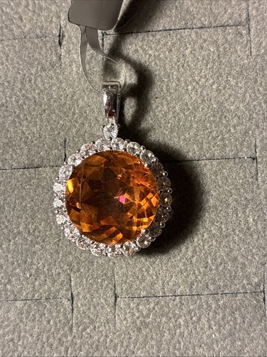 Padparadscha quartz and white - quartz,