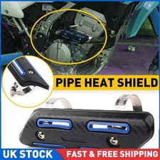 Exhaust Muffler Pipe Heat Shield Cover Heel Guard Universal Blue Motorcycle New