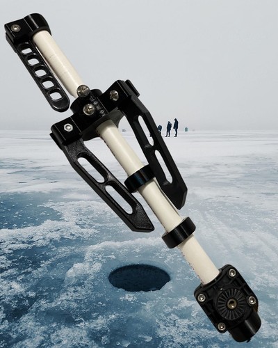 Ice fishing transducer - transducer, pole