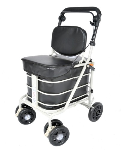 Shopping trolley with seat - with, and