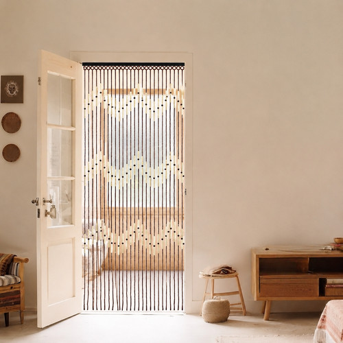 Wooden bamboo beaded door - bamboo,