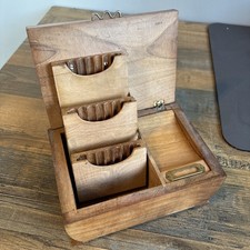 Wooden vintage Cigarette Box Dispenser Storage box Antique needs TLC