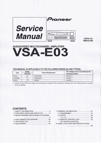 Service manual for pioneer - manual,