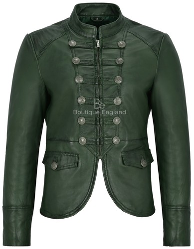 Ladies leather jacket green - ladies,