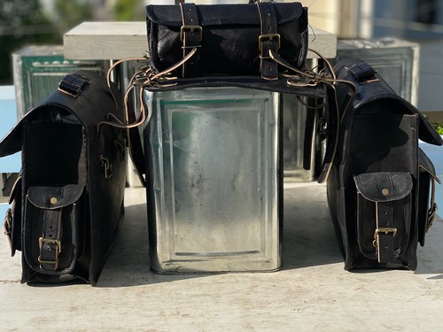 Genuine vintage black leather - genuine,