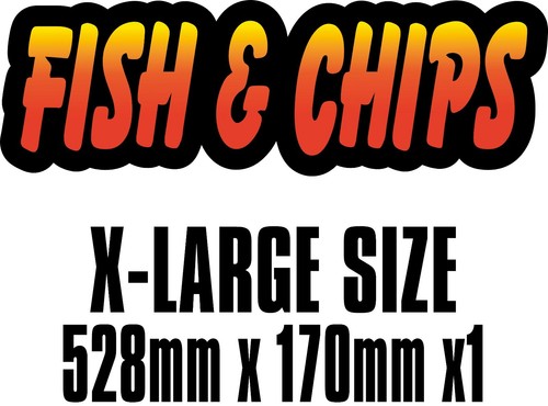 Fish chips wording decal - fish,