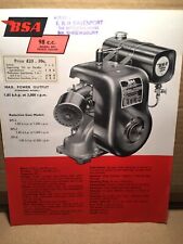 BSA VILLERS VINTAGE 1956 STATIONARY ENGINE BROCHURE P.U.889-10-NEW OLD STOCK