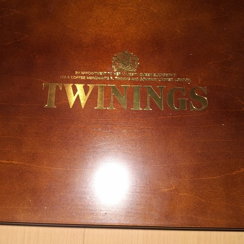 Empty used twinings wooden tea - used,