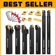 Precision 7PCS Metal Lathe Cutting Tools Set with Indexable Carbide Inserts