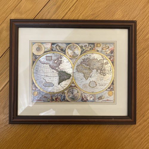 Vintage style framed world - framed,