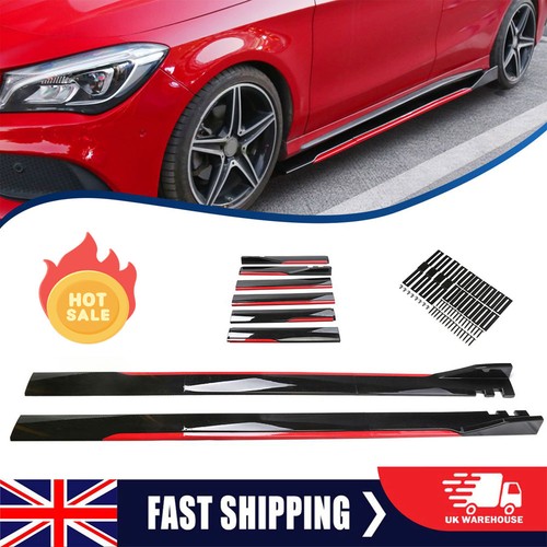 Glossy black red line side - &,