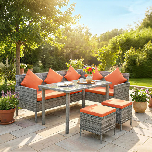 5pc rattan dining corner - dining, sofa