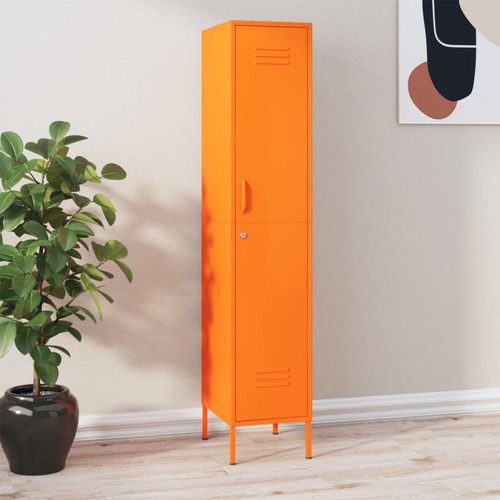 Locker cabinet orange steel - cabinet,