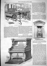 Original Old Antique Print 1859 Calliope Steam-Organ Evans Harmonium Victorian