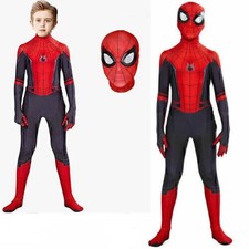 Kids/Adult Far From Home Cosplay Spiderman Costume Jumpsuit Dress Zentai Suit UK