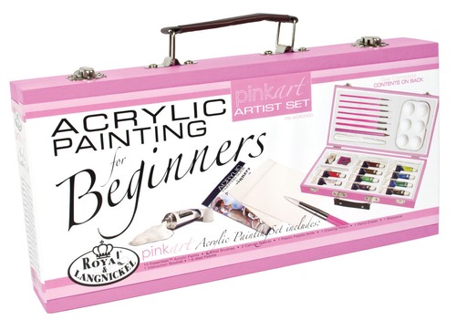Pink art acrylic - artist, wooden