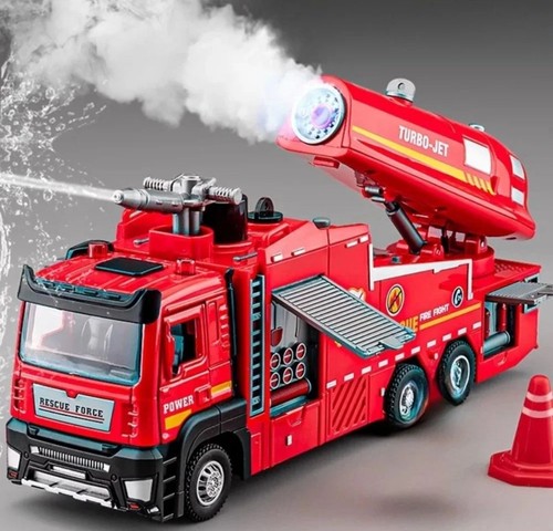 Water spray fire truck model - water,