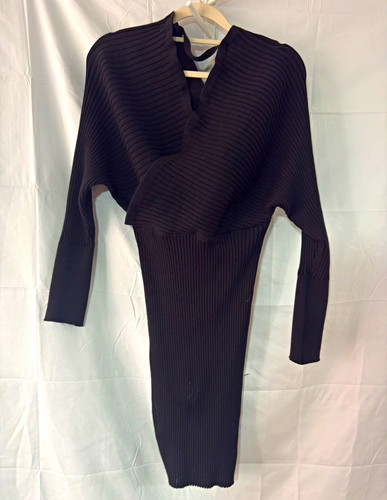 Quiz black ribbed knit - quiz,