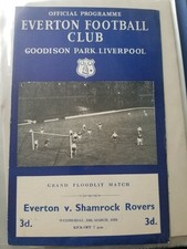 Rare Shamrock Rovers V Everton 1958 Friendly programme Goodson Park 