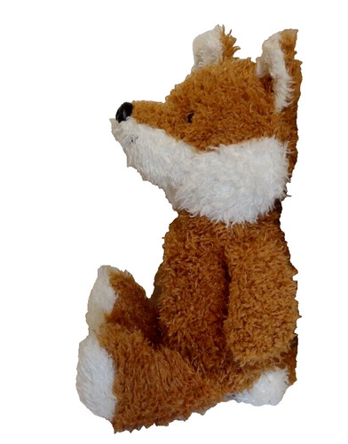 Vtg orange red shaggy fox - orange,