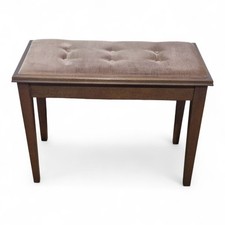 Vintage storage piano stool - buttoned window seat - hall bench