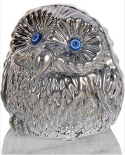 Crystal Grey Owl Figurine