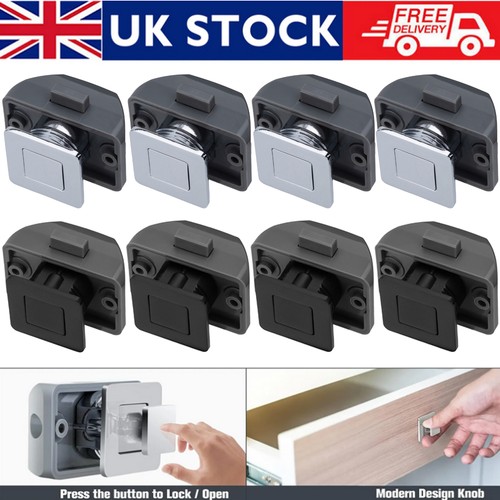 Square push button catch lock - square,
