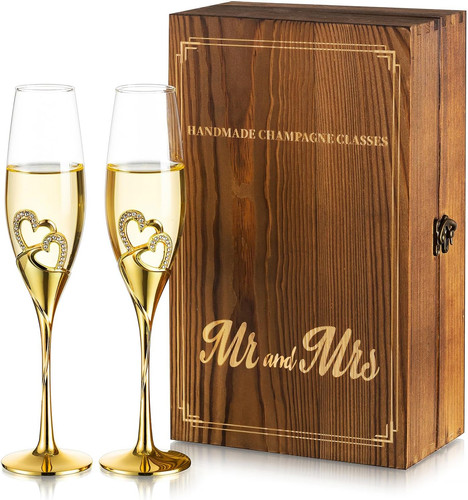 Crystal champagne flutes - champagne,